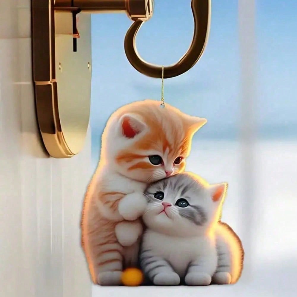 1Pc Cute Cat Hanging Ornament | Adorable Cat Design with Dual Use for Car & Keychain, Ideal for Party Favors & Gift Giving
