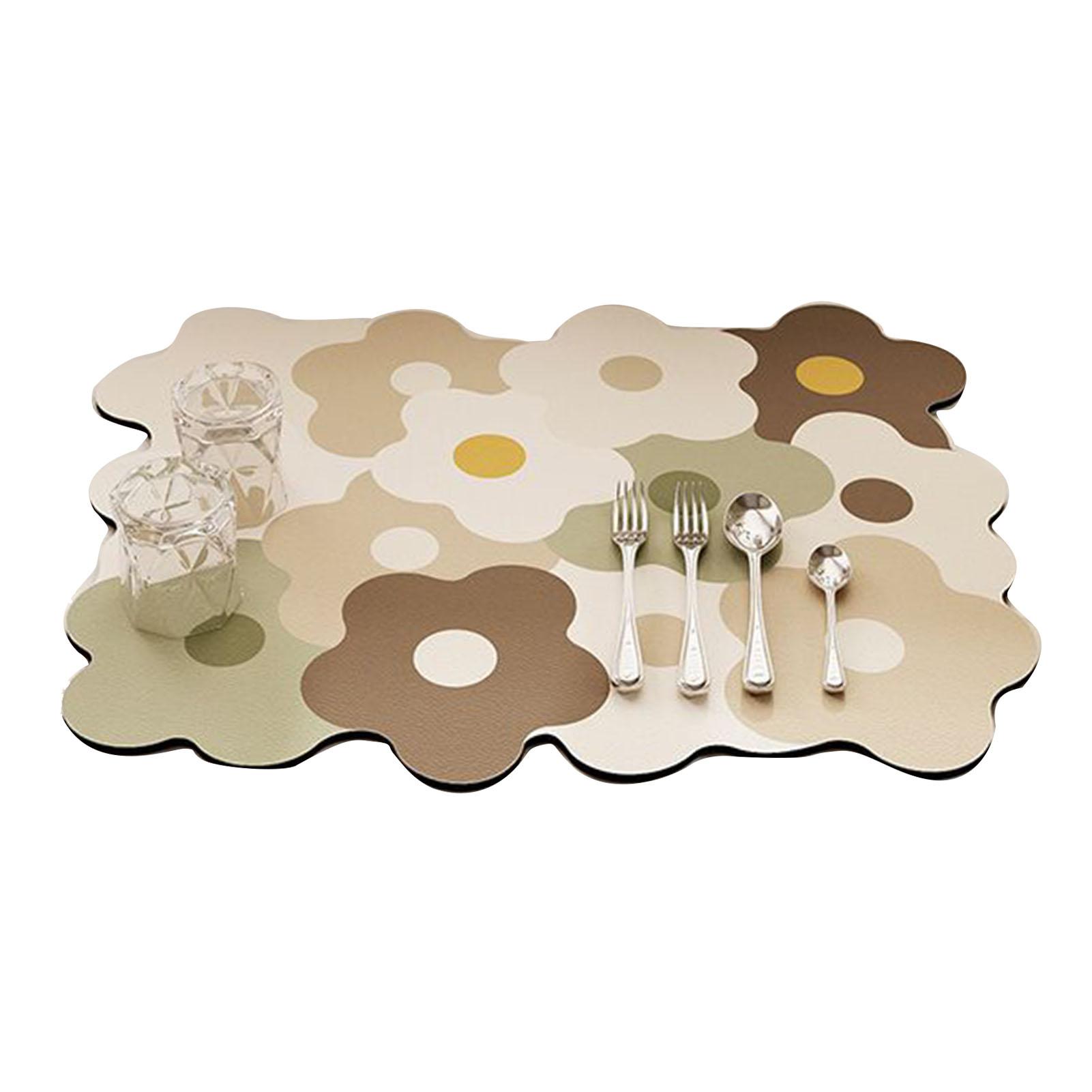 

Коврик для сушки посуды на кухонной стойке, освежающий, милый, элегантный, термостойкий, впитывающий, для сушки посуды 30x40CM кофейный/белый