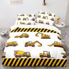Cartoon Auto Graafmachine Vrachtwagen King Size Dekbedovertrek Sets Voor Kinderen Jongens Meisjes, Microvezel Dekbedovertrek Sets Met Kussensloop 50X75Cm