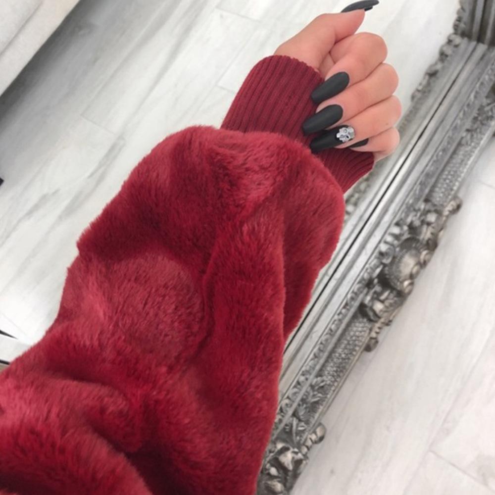 Cross-border Foreign Trade Amazon European and American Women's Clothing 2020 Autumn and Winter Imitation Mink Fox Hair Hooded Fur Jacket Women