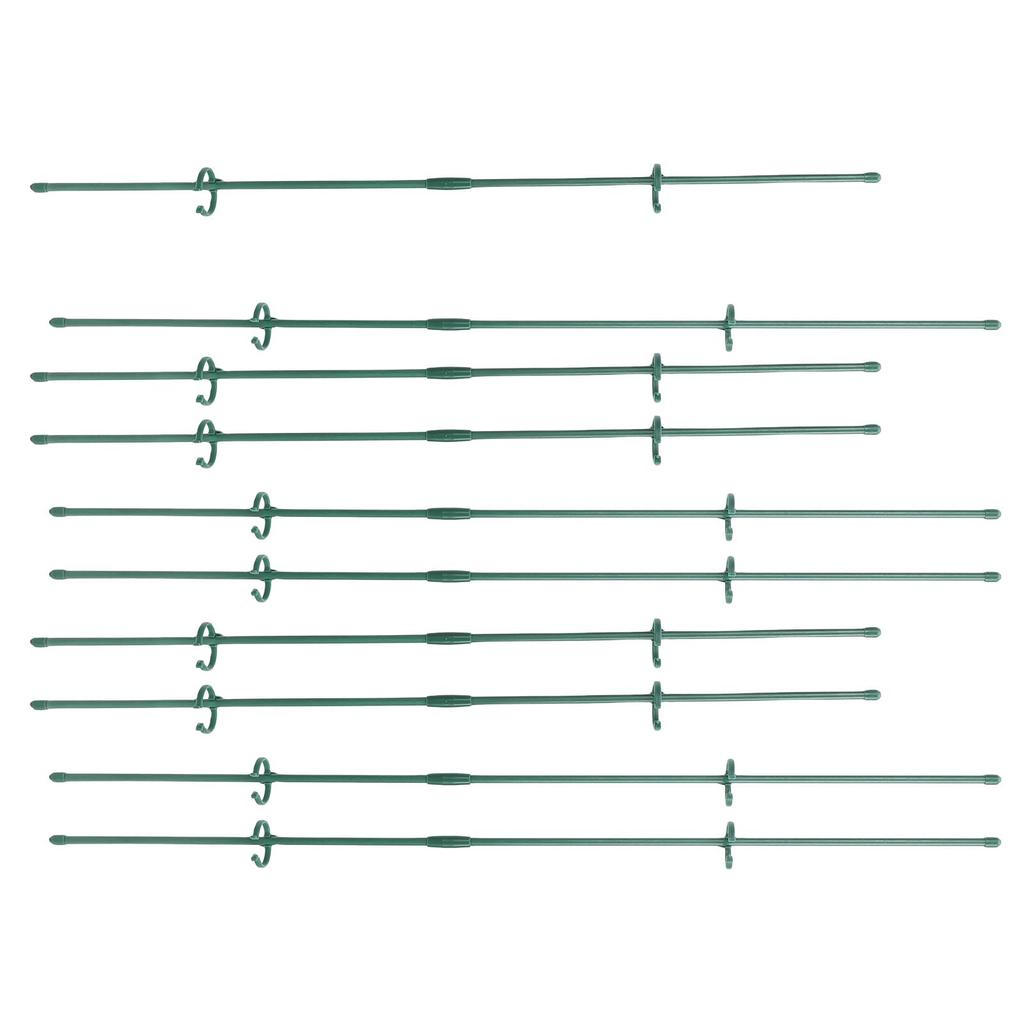 Kit di Pali di Supporto per Piante, 10 Pezzi 40cm 30cm Pali di Supporto per Piante da Giardino con 20 Pezzi Fibbie e 10 Pezzi Tubi di Collegamento per Supportare Pomodori,