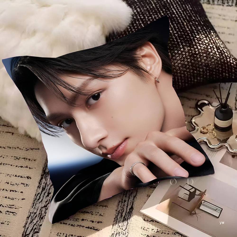 Junhui Wen Kpop Kissenbezug Quadratisches Kissen Schlafzimmer Sofa Freizeit Komfort Kissen Auto Heimdekoration