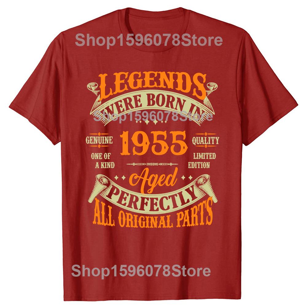 Vintage 1955 69 Years Old T Shirt Men Cotton T-Shirt Tshirt Camiseta Novelty Funny Street Cotton Men Top T-Shirts Design