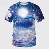 Men Fashion Animal Dolphin 3D Printed T-shirts Summer Funny Short Sleeve Hip Hop Tops