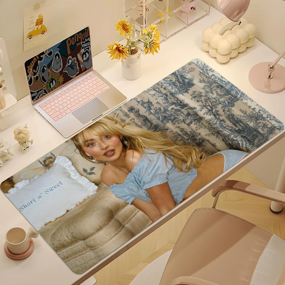 Singer SSabrina CCarpenter Short N Sweet S Mouse Pad Large Desk Mat Keyboard Ergonomic Office Rubber Game PC Nonslip Antifra