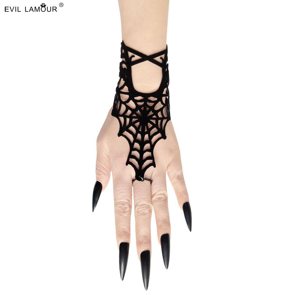 Halloween Bat Butterfly Spider Web Finger Chain Dark Wind Bracelet Holiday Party Collection