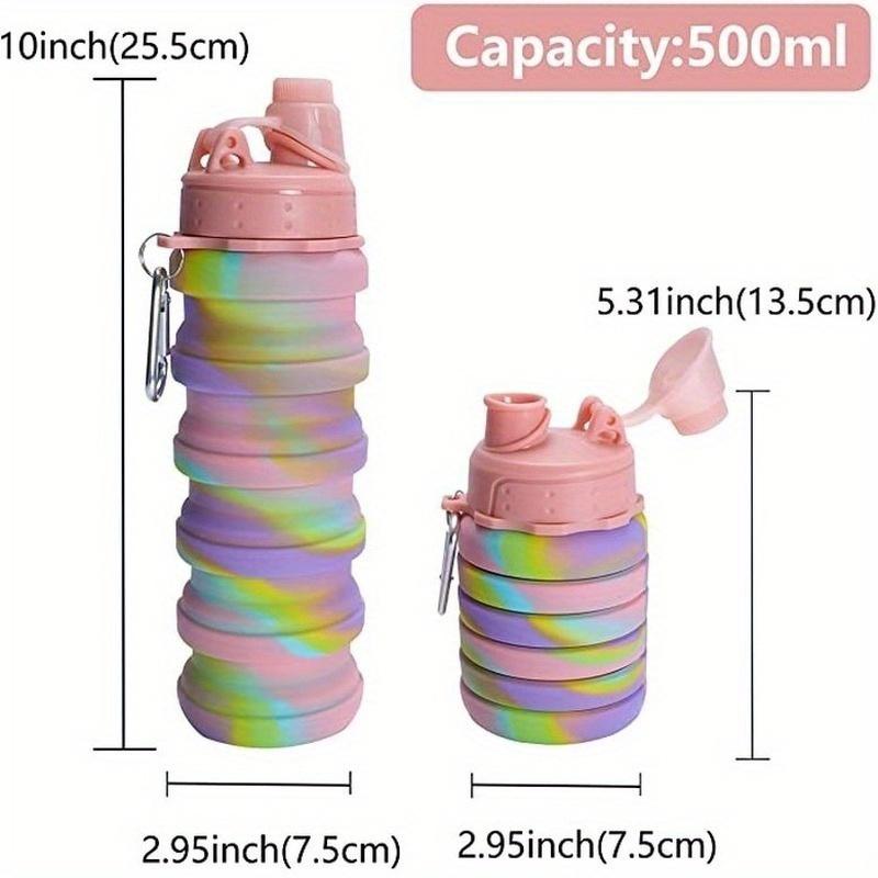 

Складные бутылки для воды для путешествий Многоразовые складные бутылки для воды для походов в спортзал на открытом воздухе (Два цвета) розовый