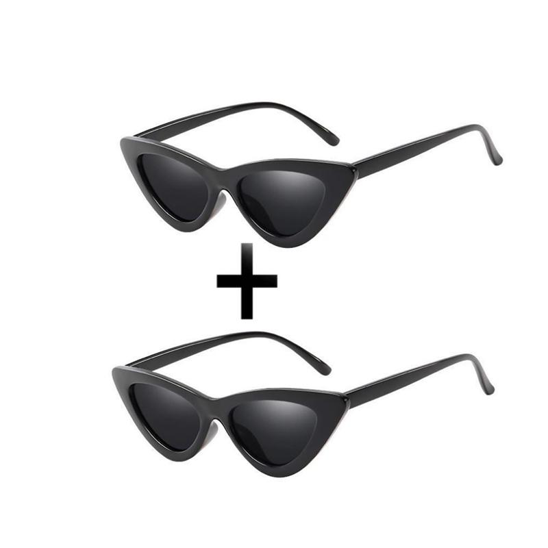 

2 шт. солнцезащитные очки Candy Colors, солнцезащитные очки «кошачий глаз», модные мужские и женские очки UV400 без поляризации