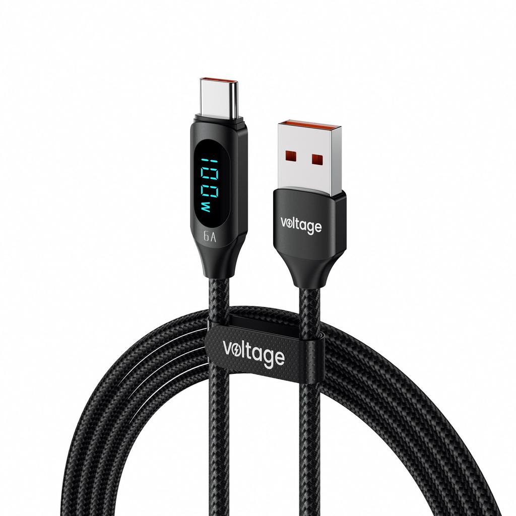 Cablu USB-A / USB-C Tensiune PutereDisplay 66W 100cm negru