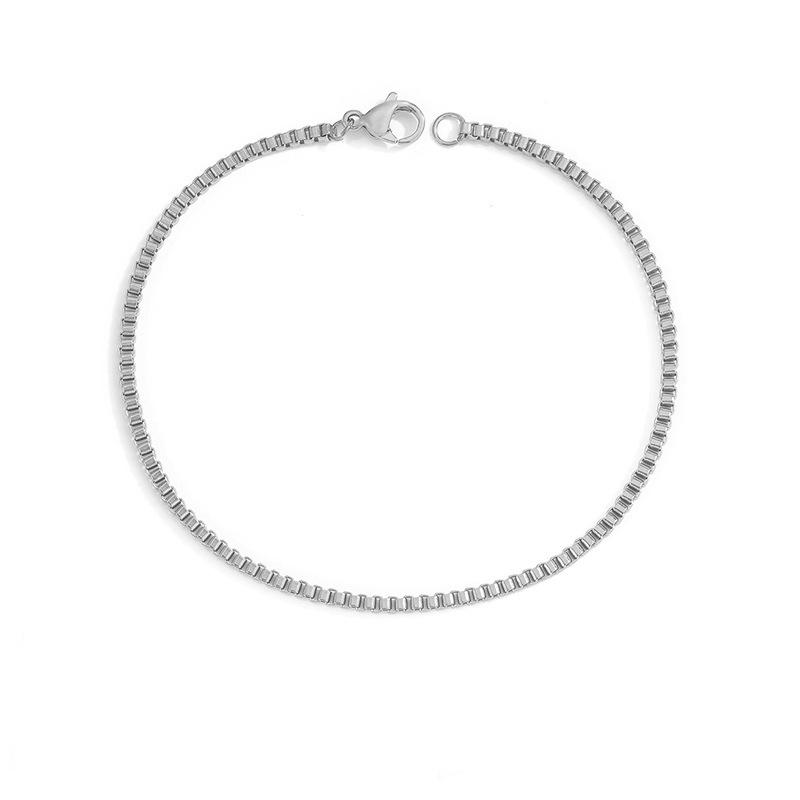eManco Colorfast Versatile Box Chain Bracelet for Women – Stylish Japanese Korean Fashion Accessory
