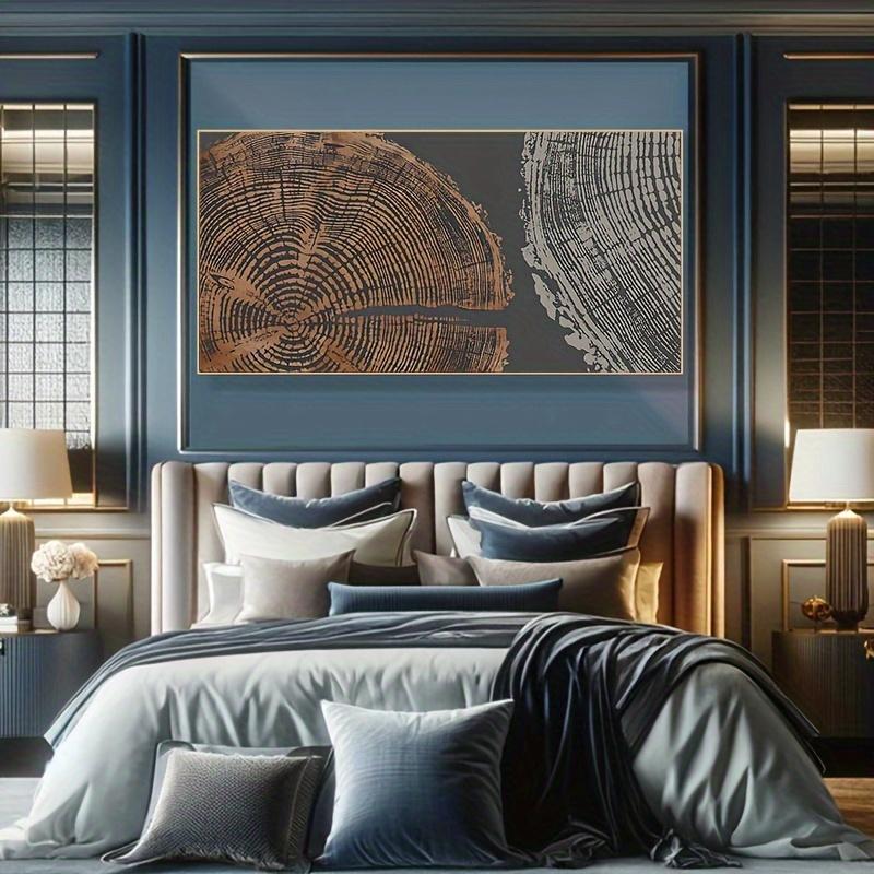 1pc Elegant Beige Tree Ring Canvas Art Print - Nordic Style 2D Flat Print, Frameless Wall Decor for Living Room or Office, Seren