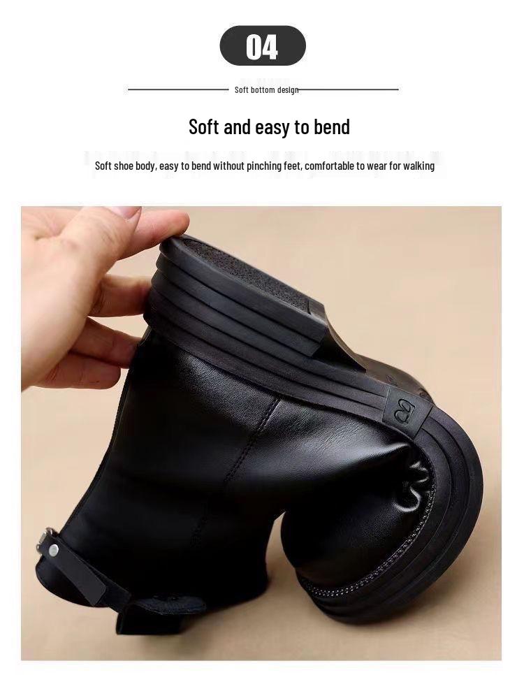 Soft Leather Chelsea Ankle Boots - Autumn 2025, Thick Sole, British Style, Women's Slimming Default Design