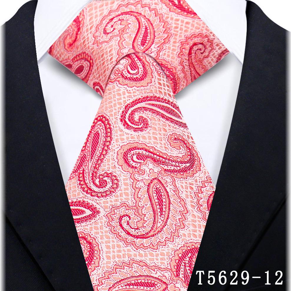Retro Paisley Floral Faux Silk Tie - Men s Formal Dark Cashew Blossom Design