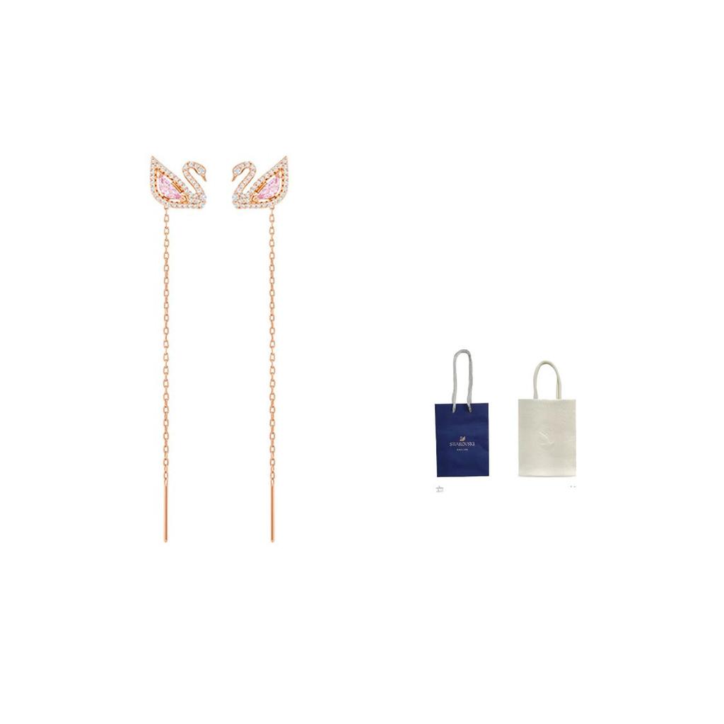 Swarovski Dazzling Swan Series Gold Plated Swan Pierced Earrings Women earrings Blush-Pink 5469990