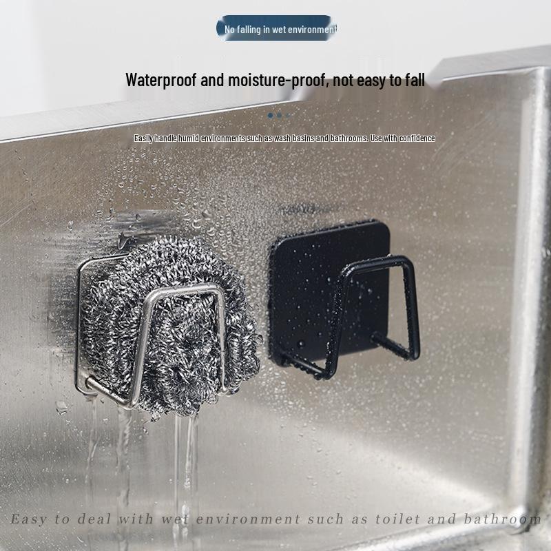 Stainless Steel Sponge Holder: 304 Stainless, Punch-Free Kitchen Rack for Sponges & Rags