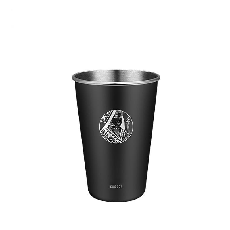 Tasse à bière en métal acier inoxydable Élan de Noël Boisson froide 400/500 ml Gobelet à café Tasses à thé Lait Maison pour le camping Cadeau