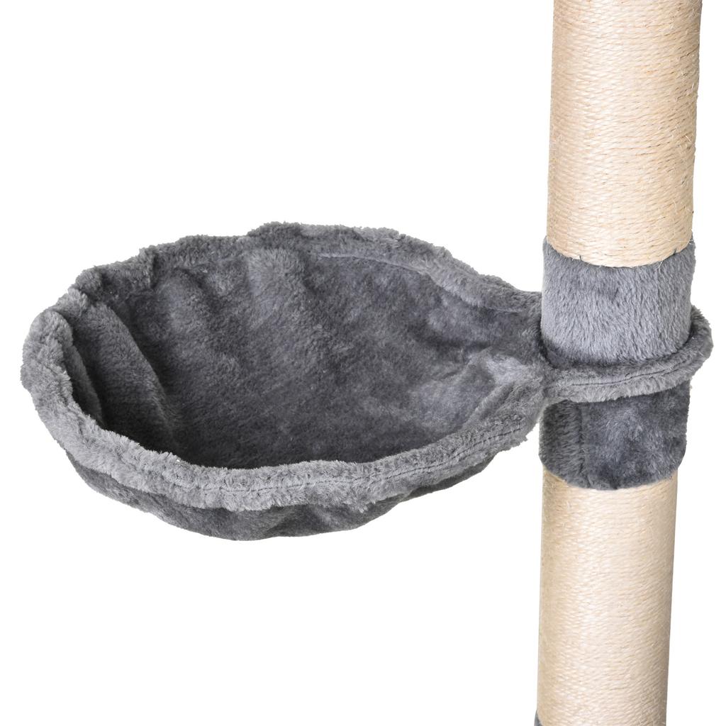 Cat Scratching Post with Bed, Hammock, and Sisal Poles, Grey