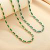 Green Square Necklace, Retro and Sweet