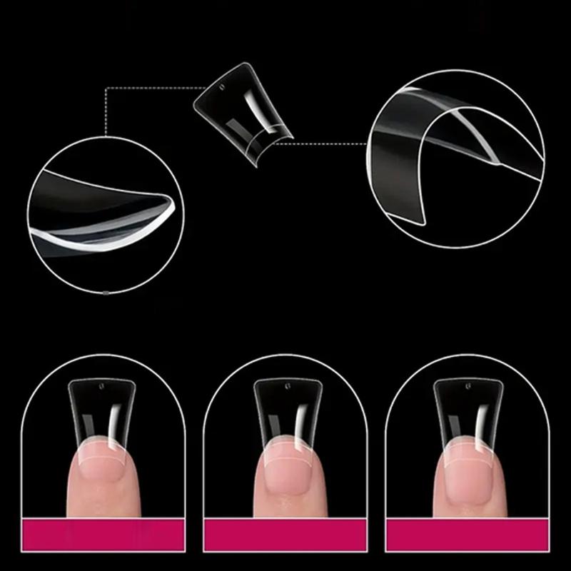 120/504 Pieces Short Curved Duck Nail Tips Half Cover Press On Nail Beginner Friendly Nail for Easy DIY Nail Art