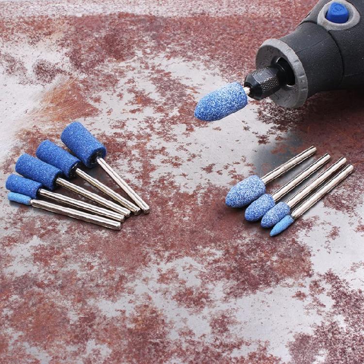 10 Pcs Professional Blue Abrasive Stone Polishing for Head Mounted 3mm Shank Too