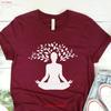 Tree Of Life Yoga T Shirt Spiritual Meditation Vintage Washed Breathable Comfortable Casual Graphic Designer Clothes Vintage