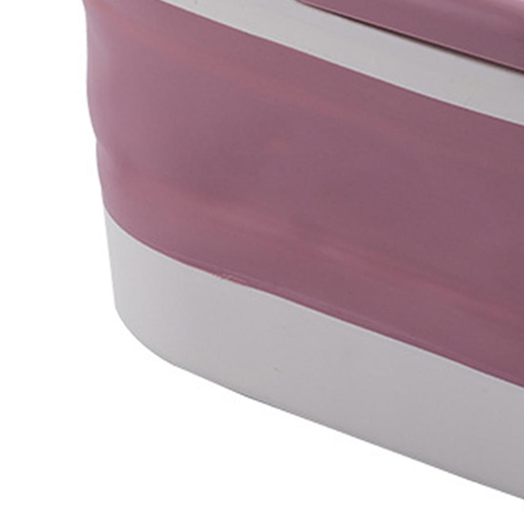 Collapsible Foot Bath Tub with Massaging Rollers Portable Foldable Foot Spa Soak Bath Tub with Handle Lid Pink