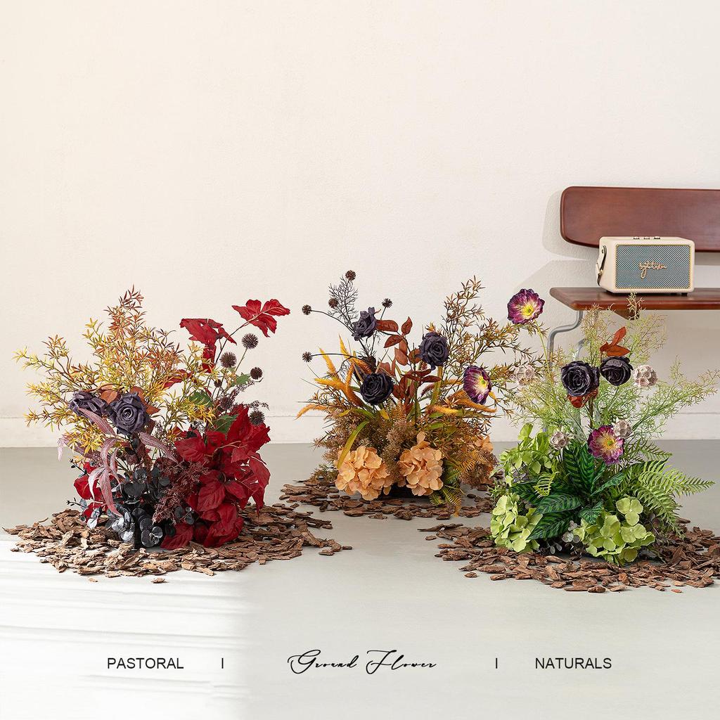 Retro Pastoral Artificial Autumn Flowers for Home, Hotel, Mall, and Outdoor Decor