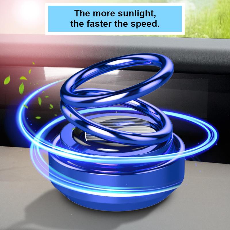 Solar Car Carrying Fragrance Air Freshener Perfume Double Ring Rotary Decoration Automobile Interior Air Outlet Diffuser