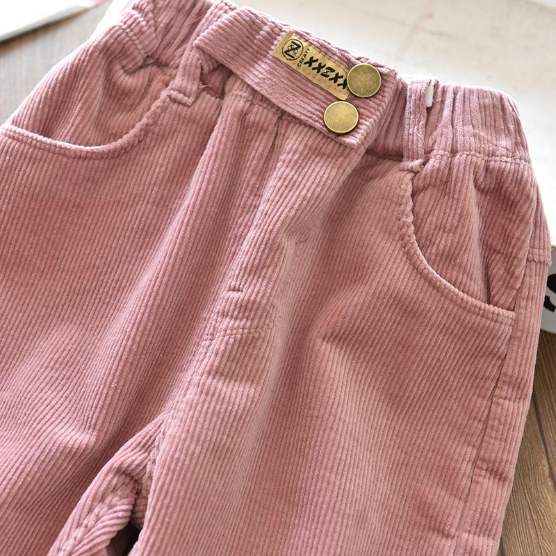 Mädchen Cordhose mit Fleecefutter - Warme einteilige lässige Sporthose für Kinder