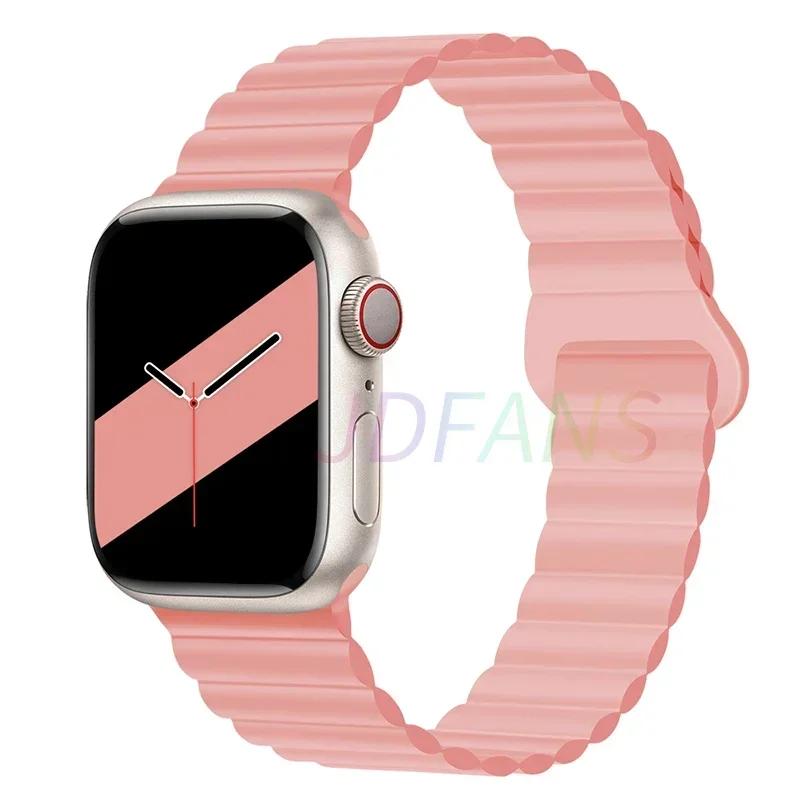 Magnetic Strap For Apple Watch Bands 45mm 38mm 49mm 40mm 42mm 41mm Silicone Sport Bracelet iWatch Series Ultra 9 6 5 7 8 Se 44mm