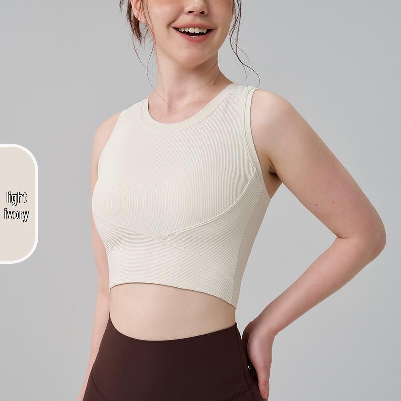 

Женский амортизирующий жилет для йоги со встроенными вкладышами и фиксированной чашкой, спортивный бюстгальтер S/4