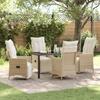 VidaXL 5-Piece Garden Dining Set with Beige Cushions In Poly Rattan 3379585