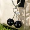 Keychain Pendant, Cherry Pendant Key Holder with Hearts Buckle, Alloy Polished Surface Backpack Charm Pendant for Women Accessories