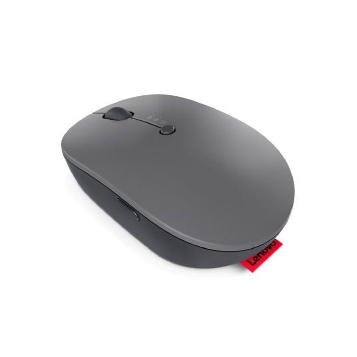Souris sans fil - Lenovo - Go - Multi-appareils - Gris - Changement facile entre dispositifs