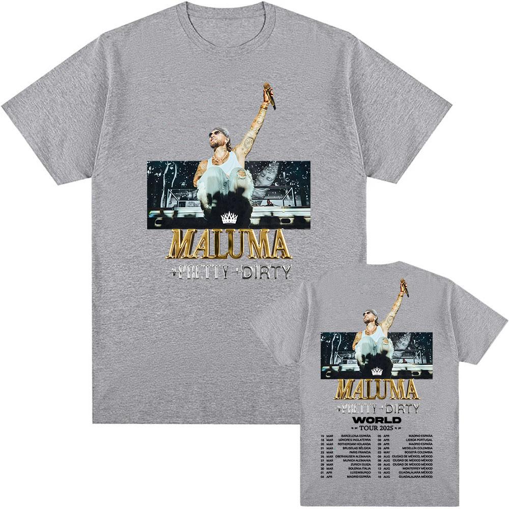+pěkný +špinavý World Tour 2025 Trička Maluma Potisk Tričko Léto Krátký Rukáv Pánské Tričko Grunge Styl Módní Trička