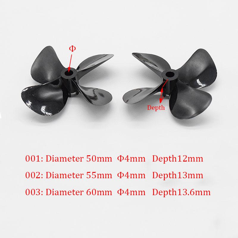 1pc Rc Boat Propeller High Thrust 4 Blades Propeller Positive & Reverse Paddel Fits For Rc Bait Boat Trawl Boat DIY Ship Parts