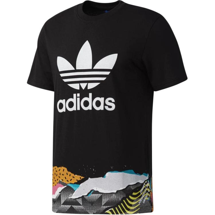 Adidas T Shirts Men's Black Crew Neck Moderate BQ0923