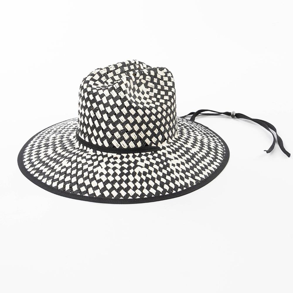 

European American Summer Fashion Casual Two-color Hand Woven Large Brim Paper Straw Jazz Hat For Men Women Caps Designer Hats 57cm чорний