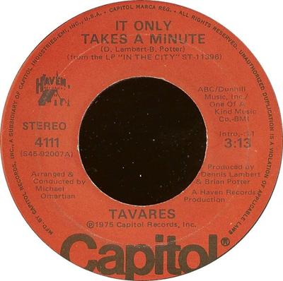 7-Zoll-Schallplatte TAVARES - It Only Takes A Minute 4111 Capitol Records 1975 US Soul/Funk Gebraucht