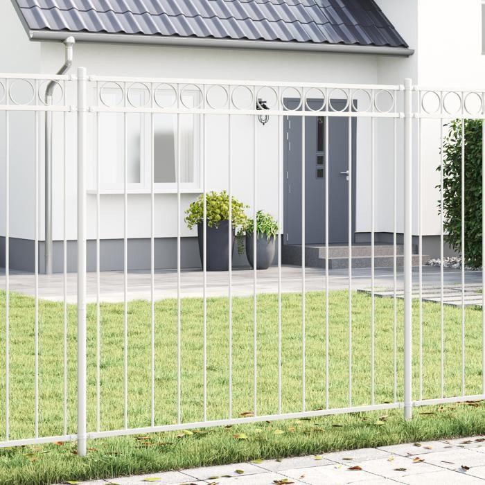 Clôture de jardin vidaXL blanche 1,7x1,2 m en acier 42003924