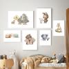 Bear Elephant Kangaroo Rabbit Bird Snail Wall Art Canvas Painting Nordic Posters And Prints Animal Wall Pictures Kids Room Decor