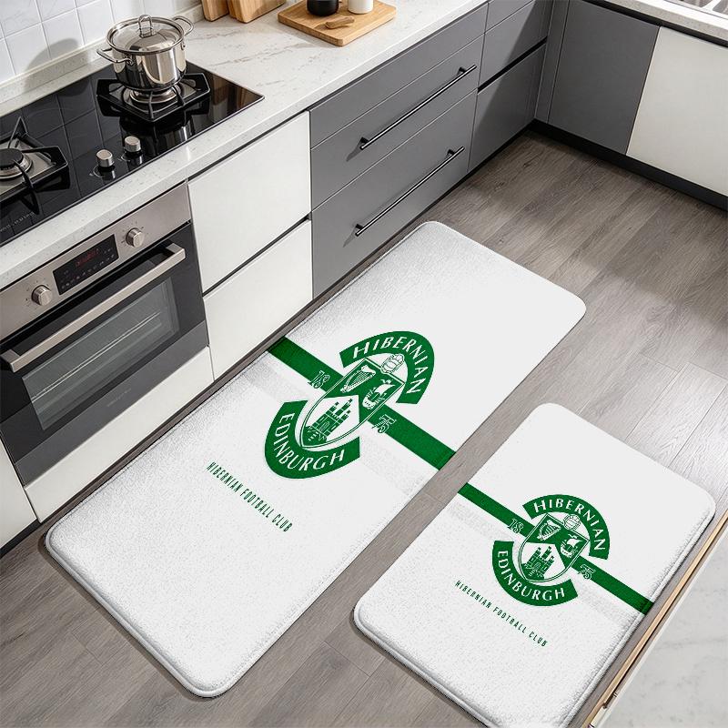 Hibs Flannel Kitchen Mat Christmas Soft Area Rug Non Slip Floor Carpet Home Decoration