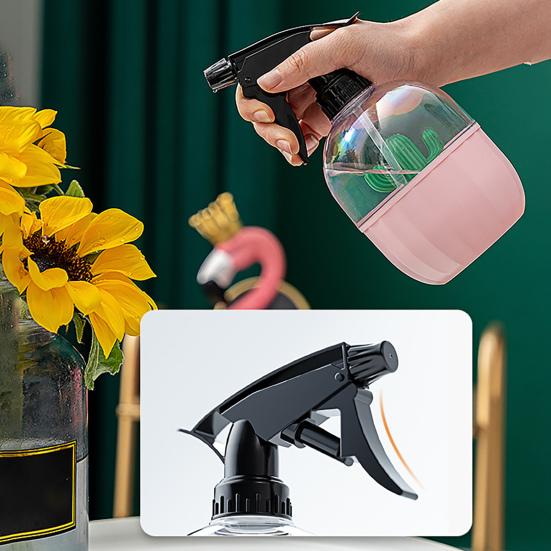 500 ml Sprühflasche, auslaufsicher, großes Fassungsvermögen, tragbar, Gartenbewässerung, Kaktus-Dekor, Gießkanne für Zuhause