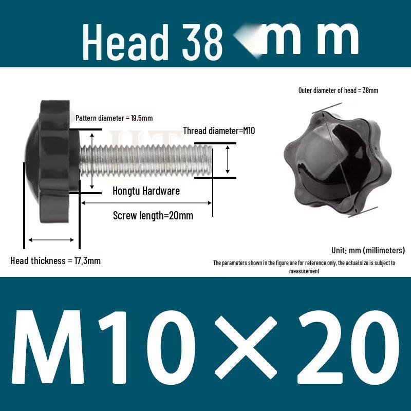32-Head Rubber Six-Star Plum Blossom Handle Knob M5/M6/M8 Plastic Thumb Screw