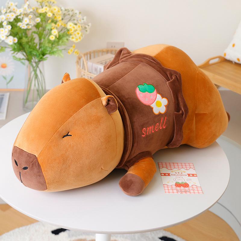 

Flower Capybara Strawberry Pattern Plush Toy Doll Pillow Room Gifts Decoration 55cm/21.65in