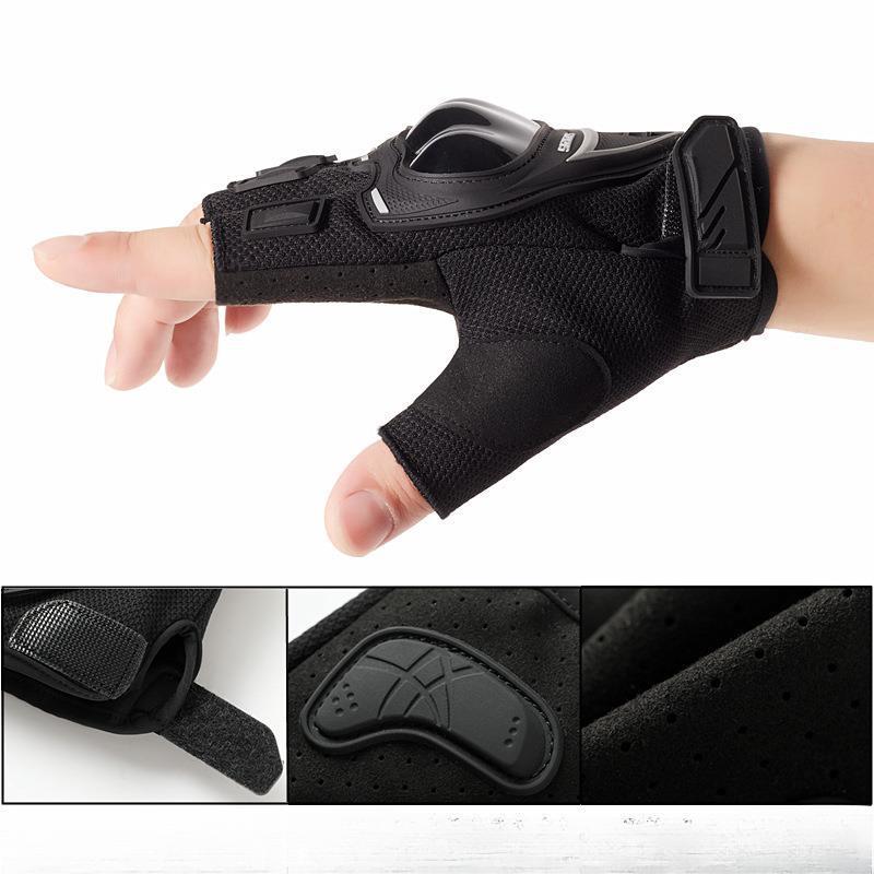 Motorcycle Riding Gloves for Men and Women Anti Collision Shell Fighting Hard Shell Outdoor Sports Non Slip Half Finger Gloves