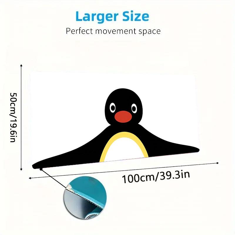 Penguin Silhouette Art Large Size Mouse Pad Large Gaming Table Cushion Nonslip Laptop Tablet Big Mousepad Xxl Mat Mini Pc Playmat With Lock Edge