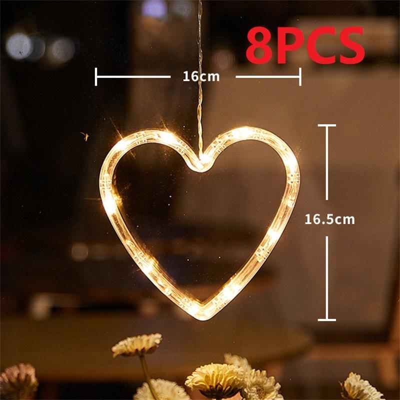 Christmas LED Light Snowflake Santa Hanging Sucker Lamp Window Ornaments Decoration for Home Xmas Navidad 2025 New Year Decor