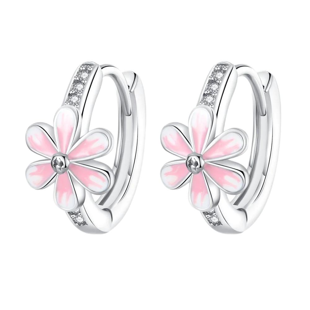 925 Silver Cute Shiny Stud Earring Bow Flower Unicorn Heart Shell Feather Fit Fashion Fine Jewelry Gift for Women