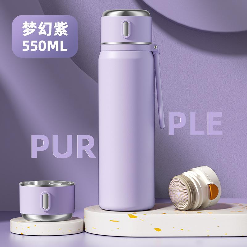 550ml Smart 316 Stainless Steel Thermos Cup with Tea Cup Vacuum Flasks Home Outdoor Portable Water Cup Thermos Bottle